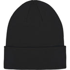 Double Layer Beanie in Recycled Knit Embroidery - Black - Front
