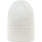 Double Layer Beanie in Recycled Knit Embroidery - Vintage White - Front