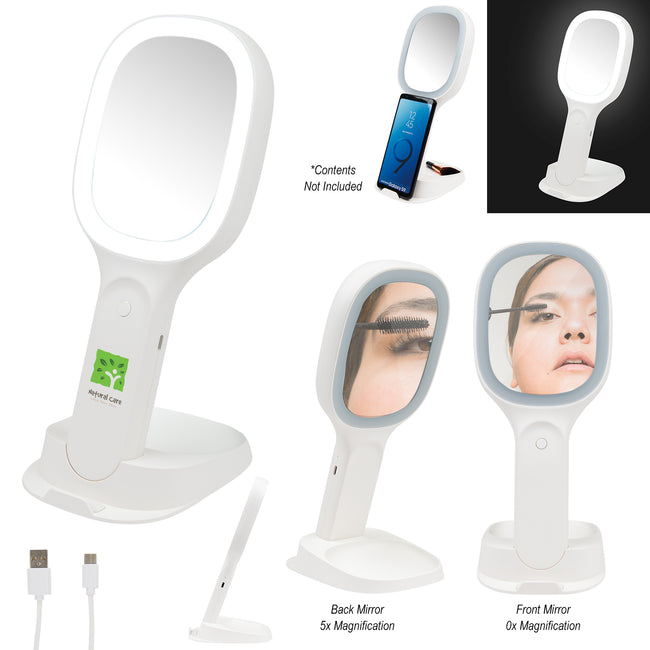 Double Sided Light-Up Mirror and Wireless Charger