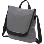 Dover Messenger Bag with Laptop Sleeve in Recycled PET Embroidery - Gray - Left Angle