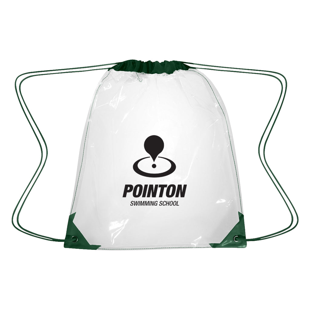 Drawstring Backpack in Clear EVA - Silk Screen