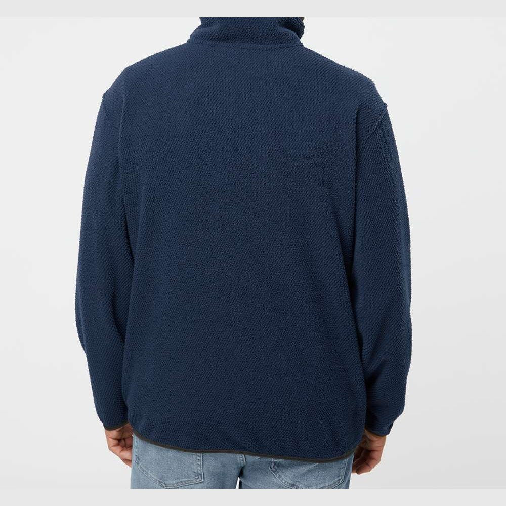 DRI DUCK Men's Brooks Sherpa Mountain Fleece Pullover Embroidery - Deep Blue - On Model Back