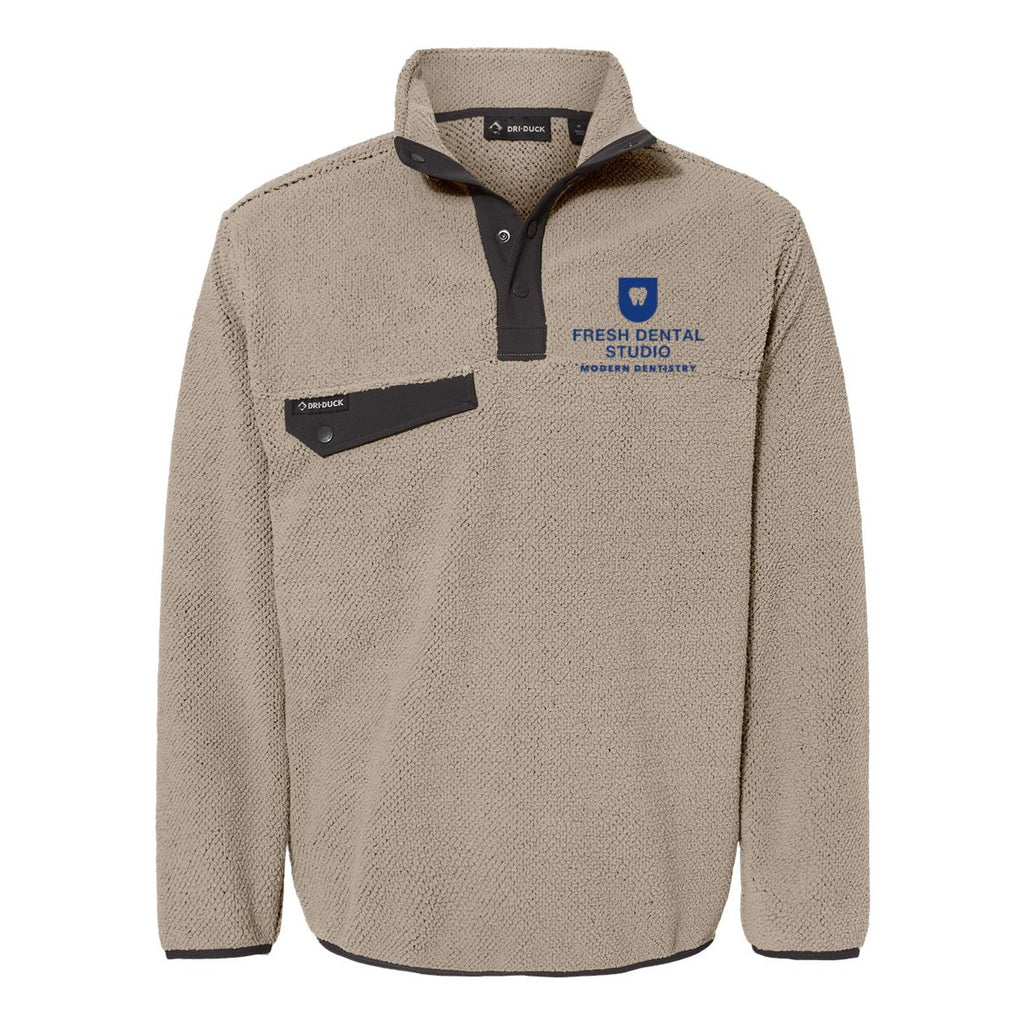 DRI DUCK Men's Brooks Sherpa Mountain Fleece Pullover Embroidery - Moss - Front
