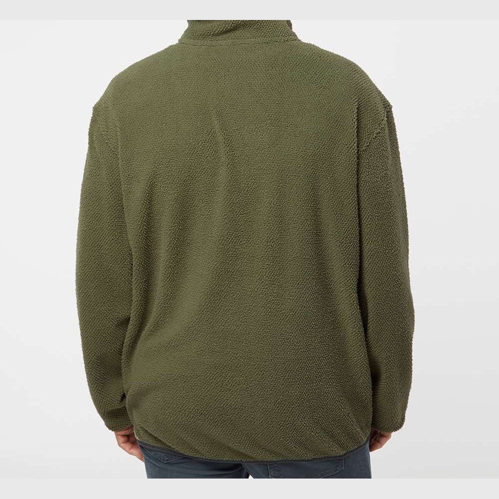 DRI DUCK Men's Brooks Sherpa Mountain Fleece Pullover Embroidery - Sage - On Model Back