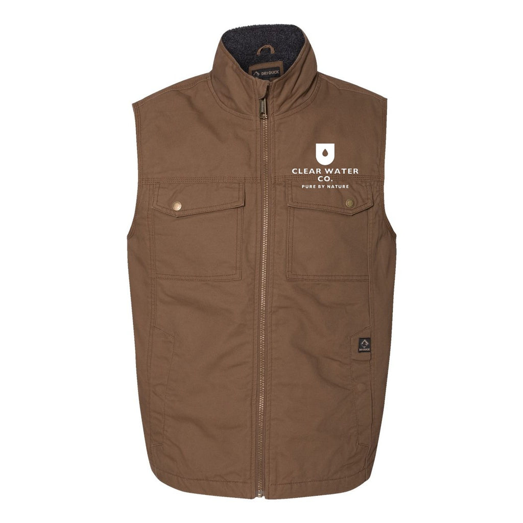 DRI DUCK Men's Trek Canyon Cloth™ Vest Embroidery - Field Khaki - Front