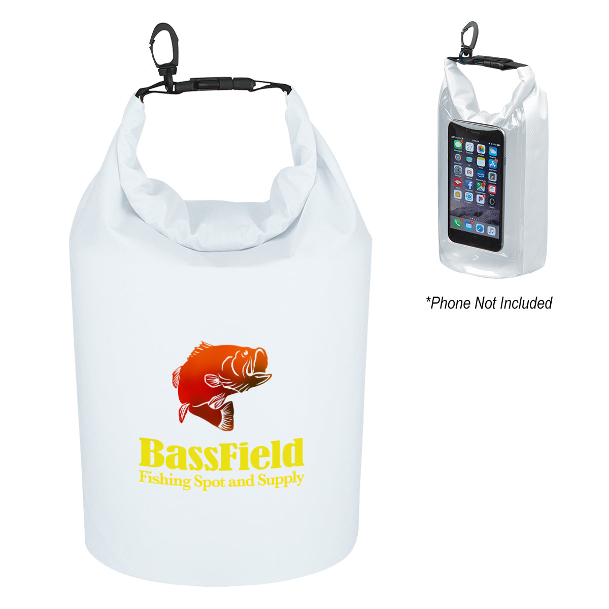 Dry Bag with Window, Waterproof - White - Colorbrite