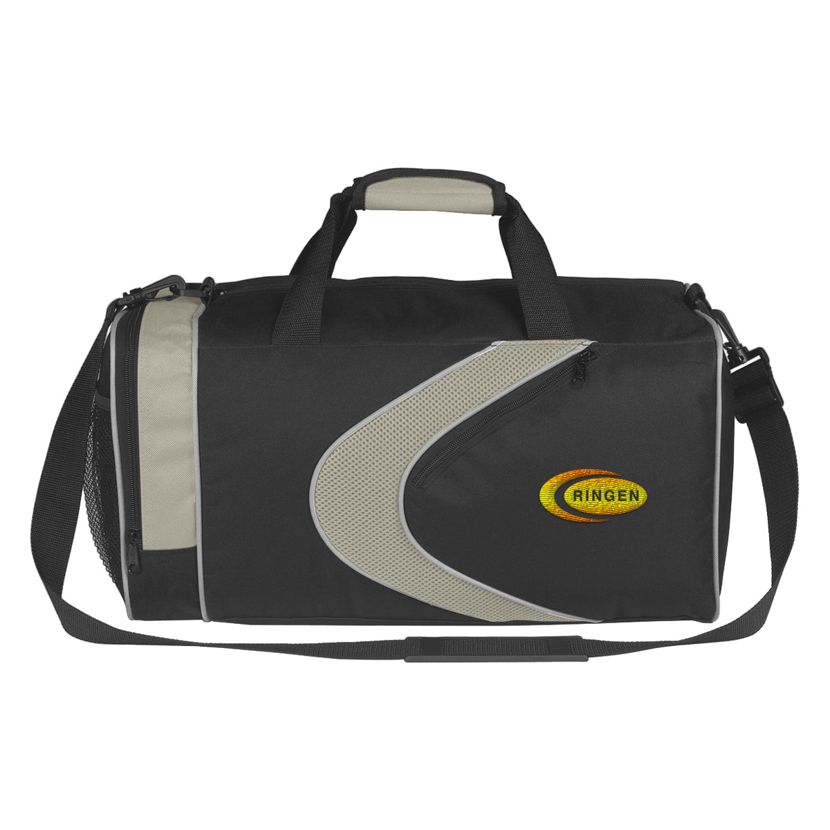 Duffel Bag for Sports Embroidery - Gray/Black - Embroidery