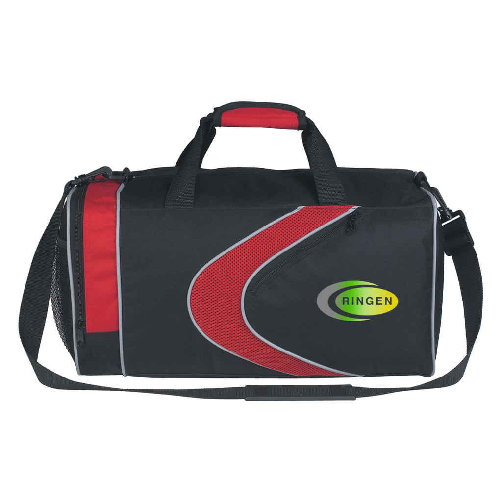 Duffel Bag for Sports Embroidery - Red/Black - Colorbrite