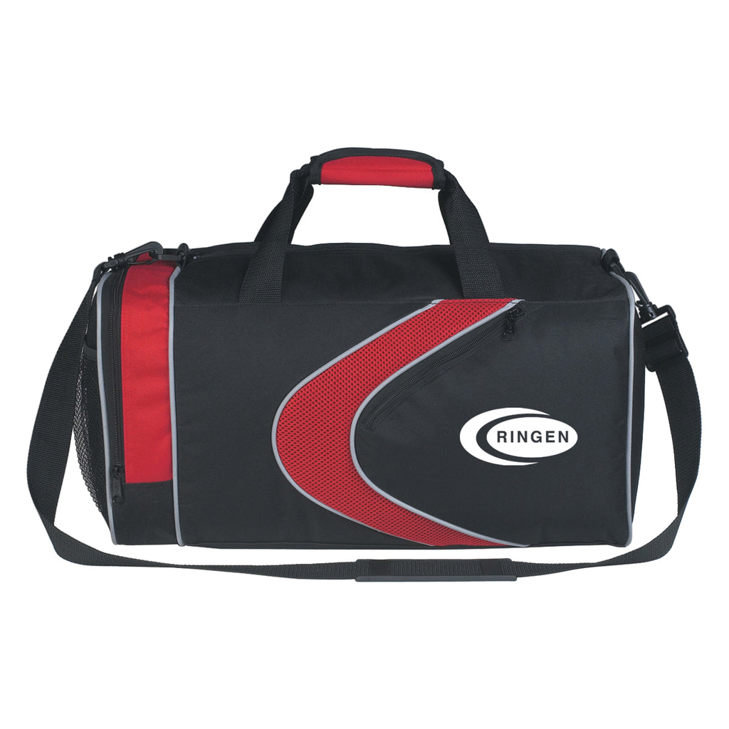 Duffel Bag for Sports Embroidery - Red/Black - Silk Screen