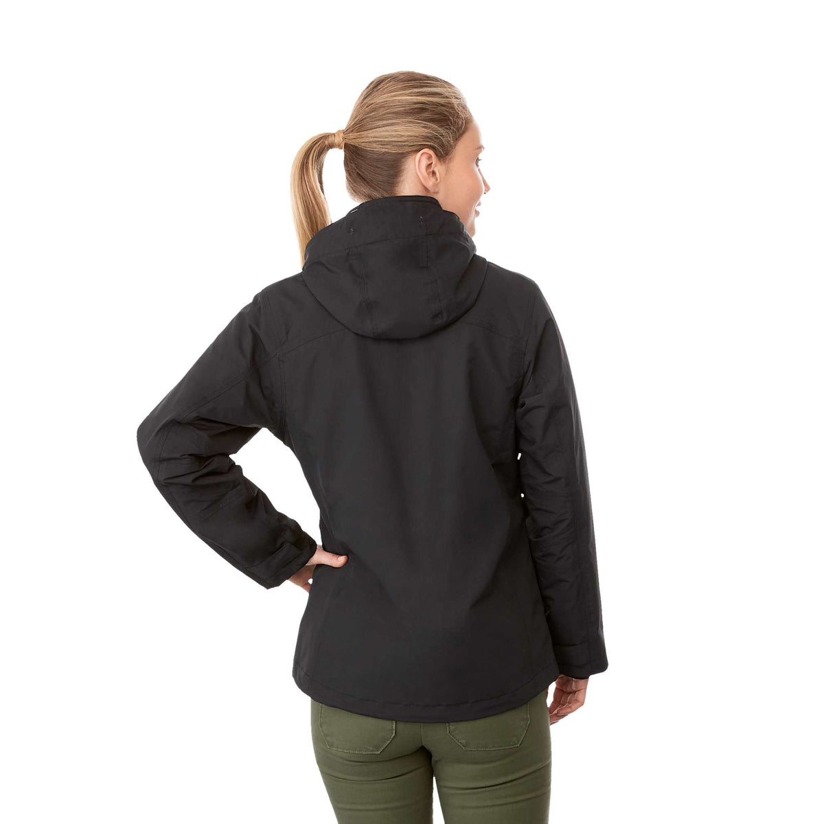 Dutra 3-in-1 Jacket with Reflective Piping for Women Transfer - Black - Back On Model