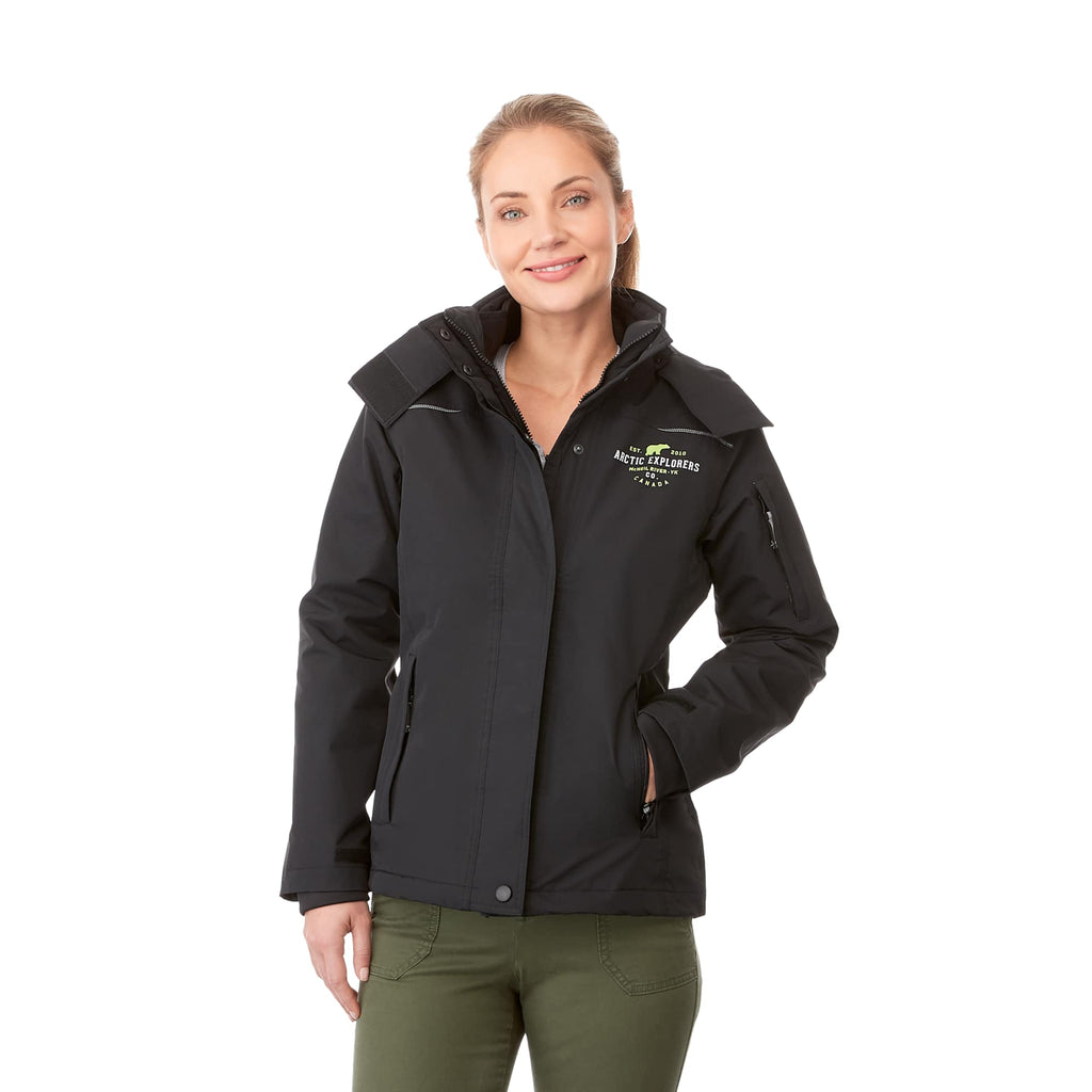 Dutra 3-in-1 Jacket with Reflective Piping for Women Transfer - Black - Front On Model