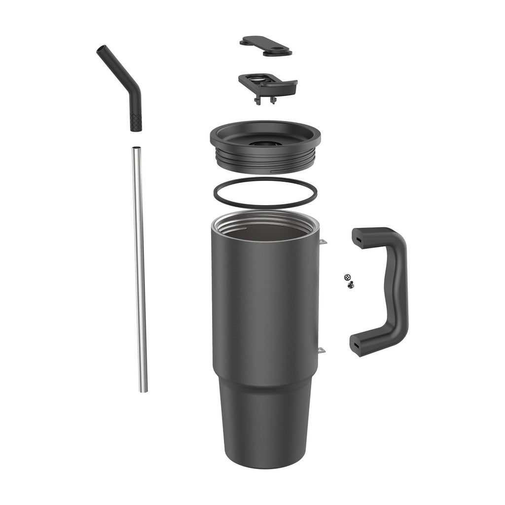 Embrace Recycled Stainless Steel Tumbler, 900 ml - Black - View 9