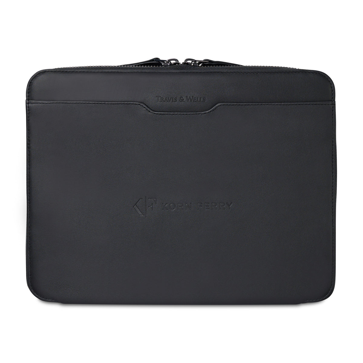 Envoy Executive Zip Padfolio in Top Grain Leather Embroidery - Black - View 1