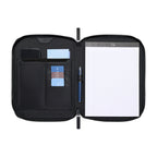 Envoy Executive Zip Padfolio in Top Grain Leather Embroidery - Black - View 2