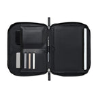 Envoy Junior Tech Folio in Top Grain Leather Embroidery - Black - View 2