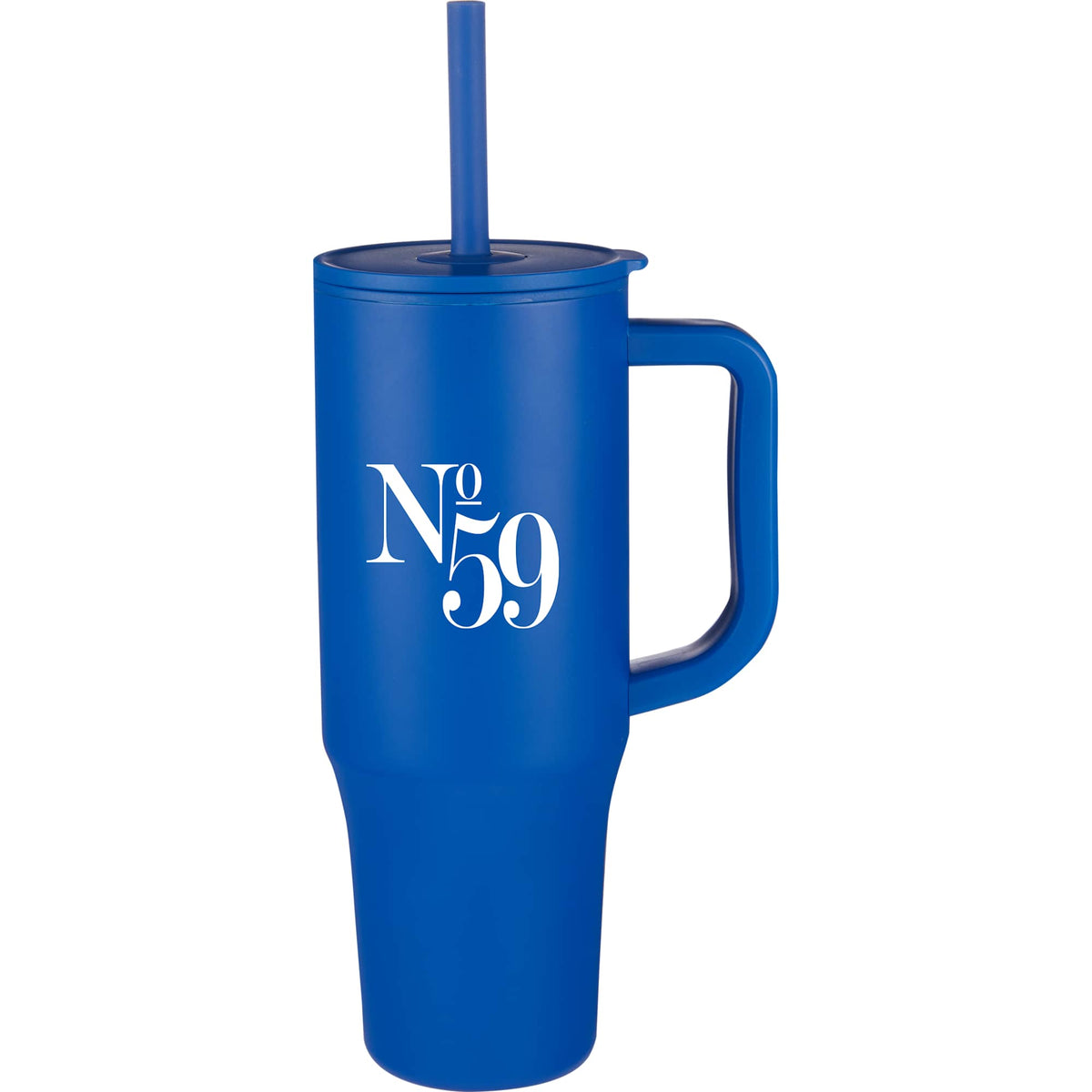 Erie Straw Tumbler with Handle, 30 oz - Royal - Front