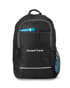 Essence Polyester Backpack with Front Zip Pocket Embroidery - Black - View 1