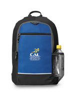 Essence Polyester Backpack with Front Zip Pocket Embroidery - Royal Blue - View 1