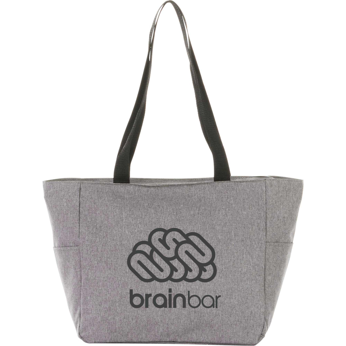 Essential Convention Tote with Zip Top Embroidery - Graphite - Front