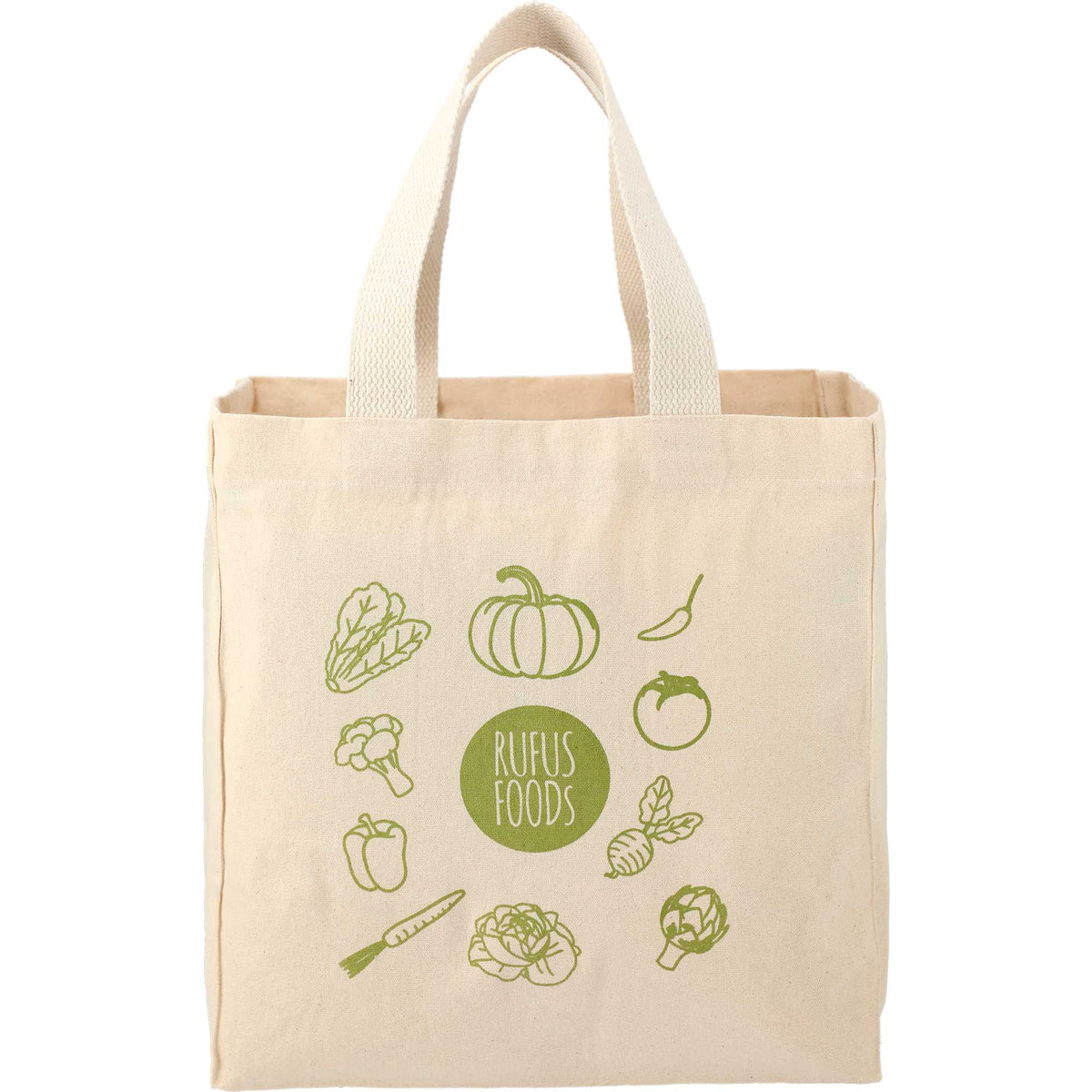Essential Cotton Grocery Tote, 8 oz Transfer - Natural - Front