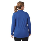Evans Recycled Performance Half Zip for Women Embroidery - New Royal - Back On Model