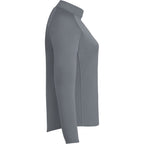 Evans Recycled Performance Half Zip for Women Embroidery - Steel Grey - Right Side