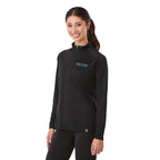 Evans Recycled Performance Half Zip for Women Transfer - Black - Left Angle On Model