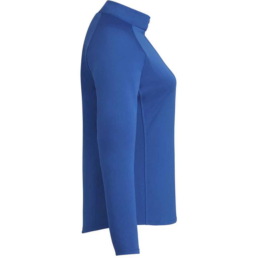 Evans Recycled Performance Half Zip for Women Transfer - New Royal - Right Side