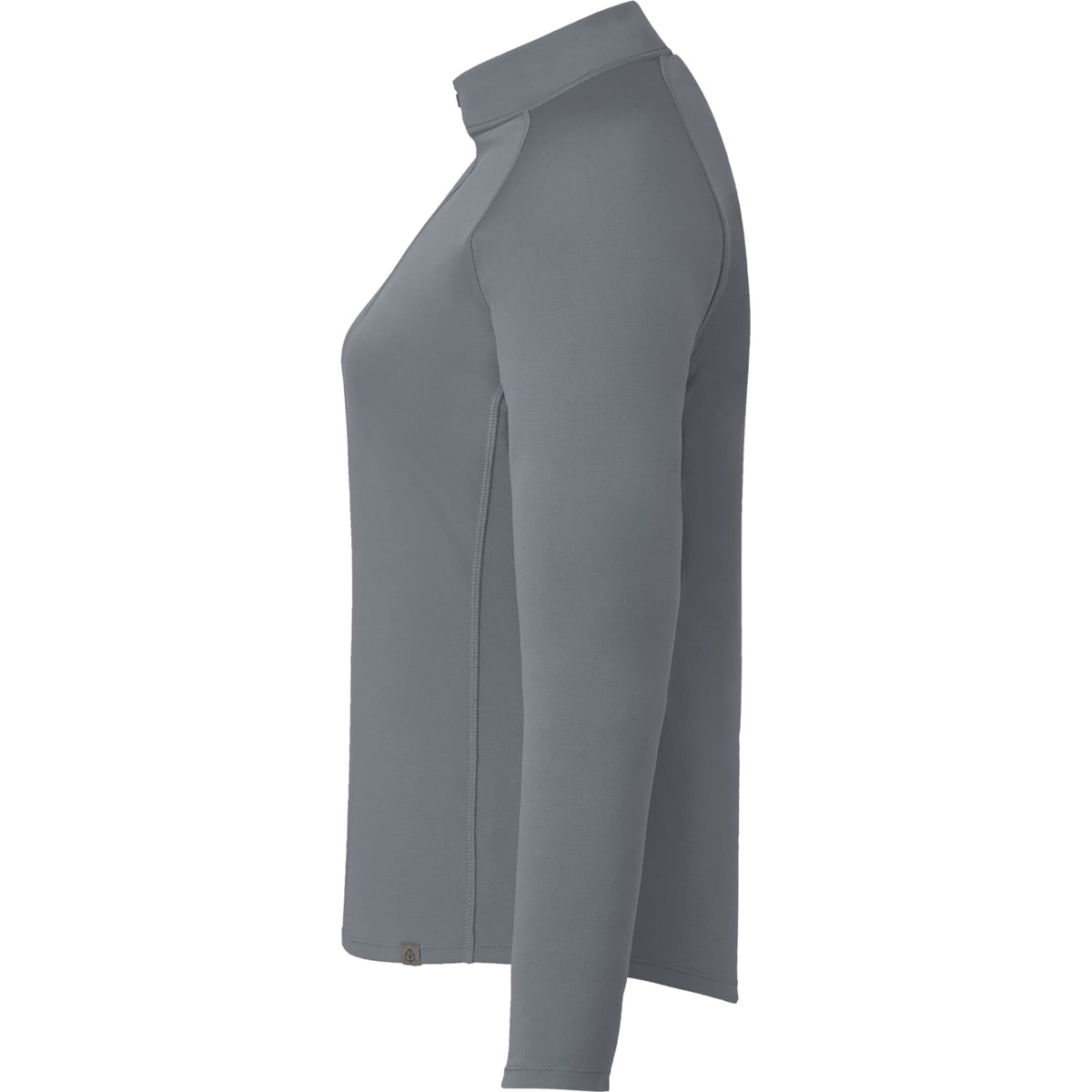 Evans Recycled Performance Half Zip for Women Transfer - Steel Grey - Left Side