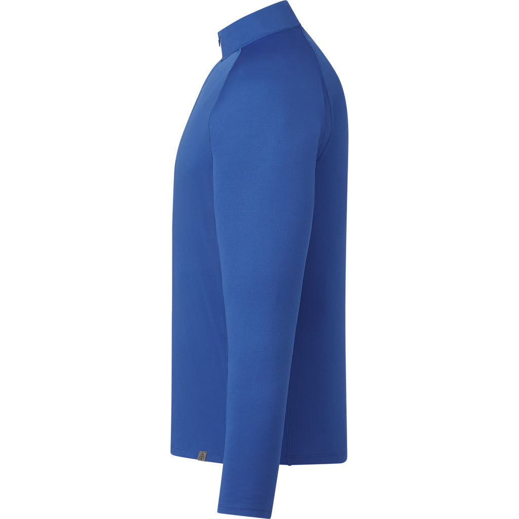 Evans Recycled Performance Quarter Zip for Men Transfer - New Royal - Left Side