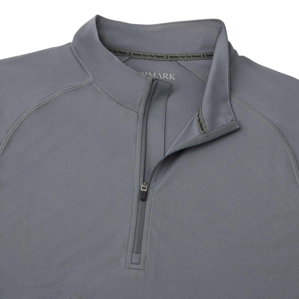 Evans Recycled Performance Quarter Zip for Men Transfer - Steel Grey - Detail 2