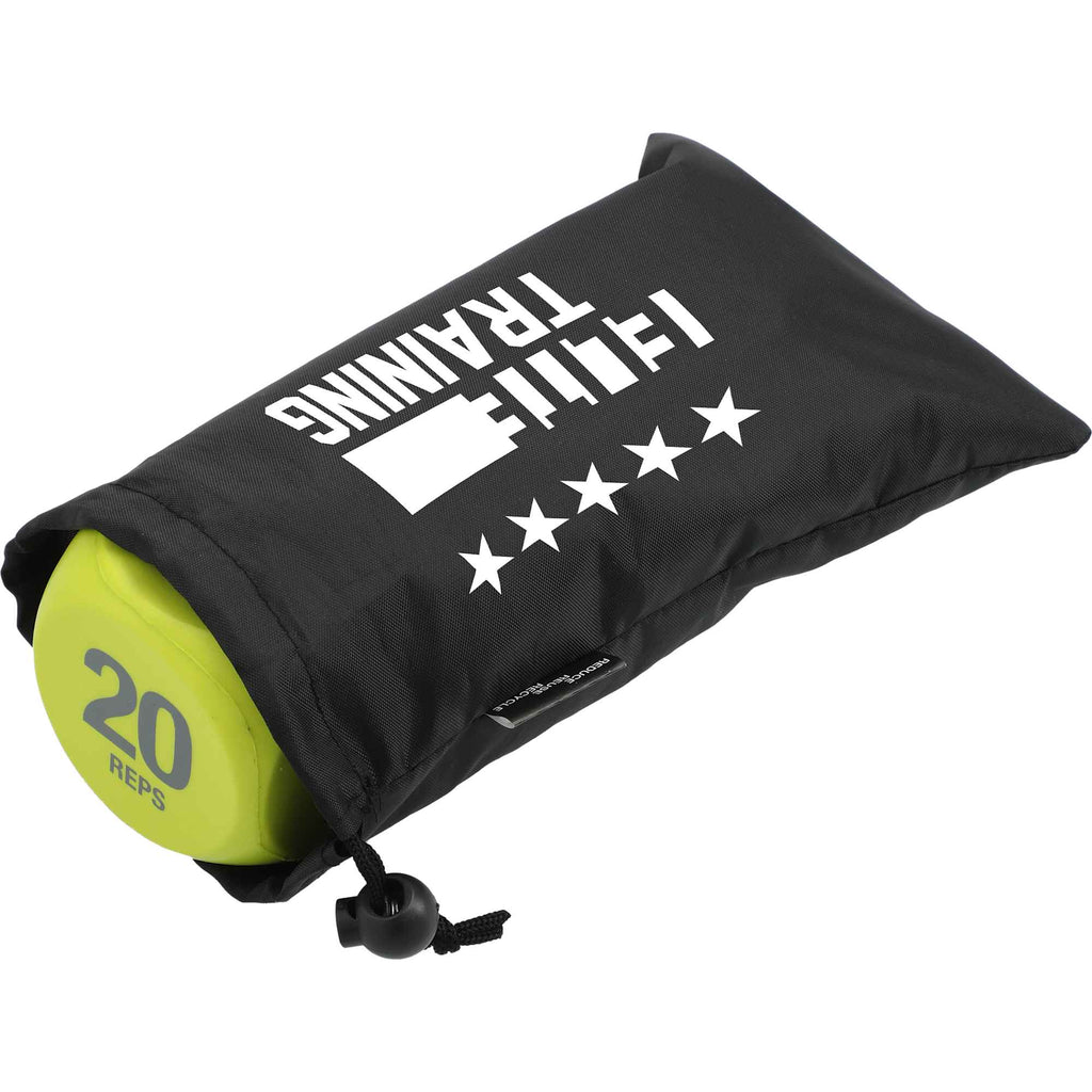 Exercise Dice Set in a Recycled Pouch Transfer - Yellow - Left Angle 3