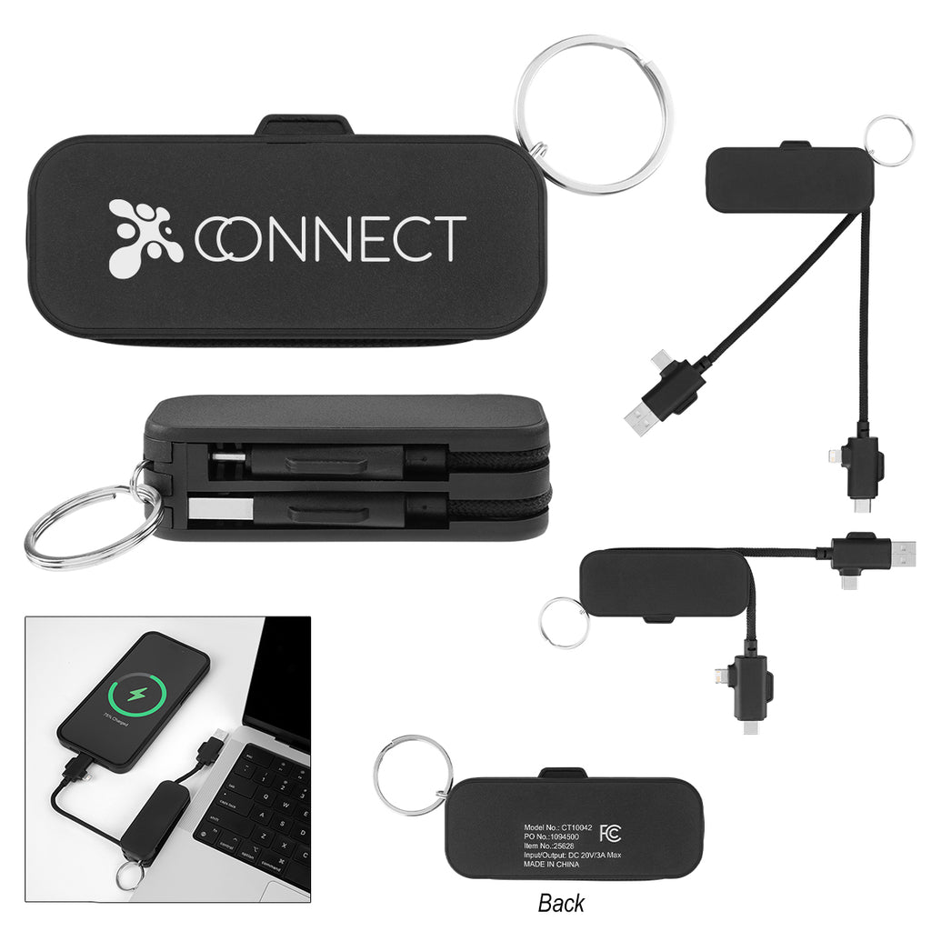 Fast Charging Cable Keyring, 60W - Silk Screen