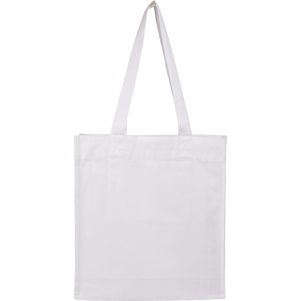 FEED Gusseted Organic Cotton Book Tote Transfer - White - Back