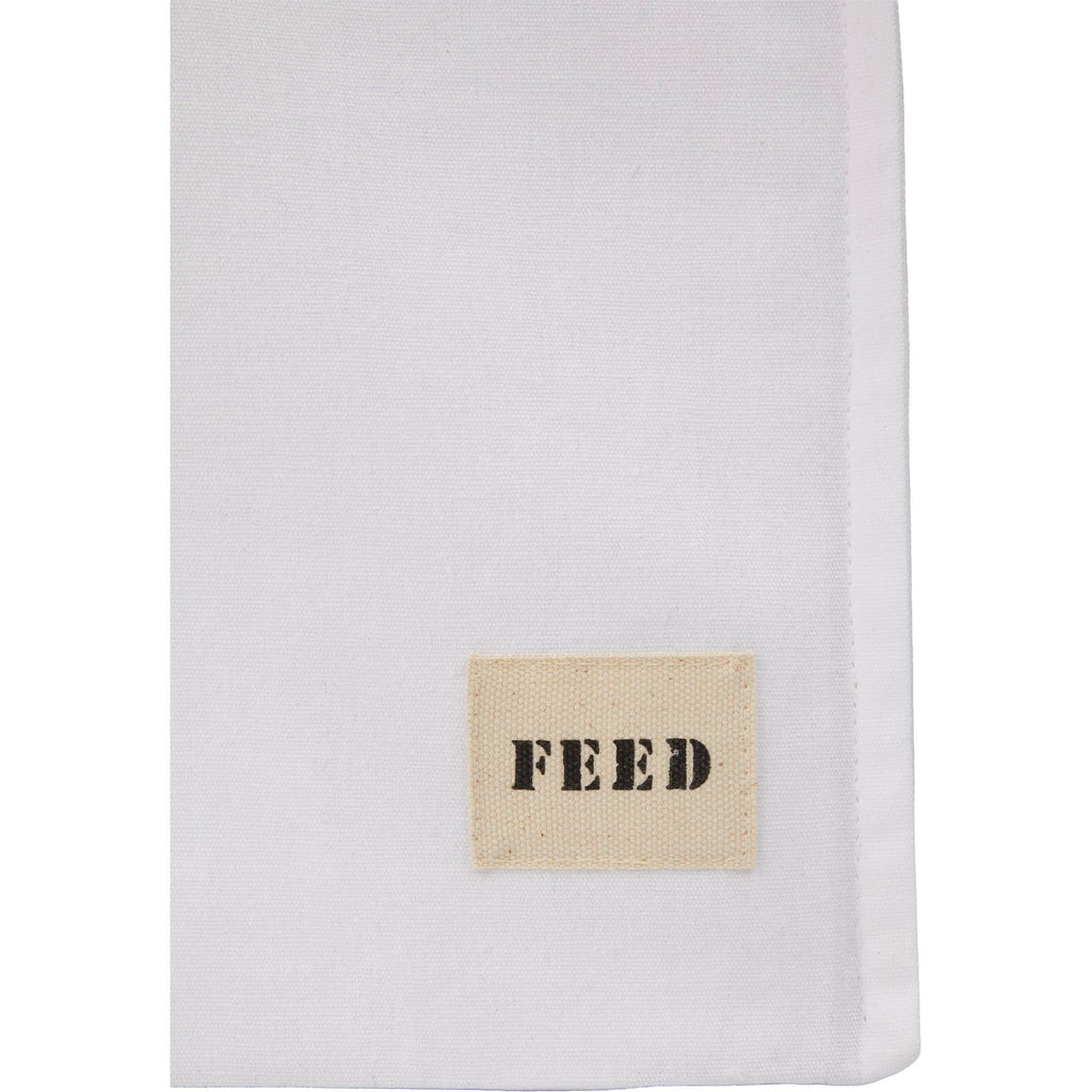 FEED Gusseted Organic Cotton Book Tote Transfer - White - Detail