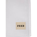 FEED Gusseted Organic Cotton Book Tote Transfer - White - Detail