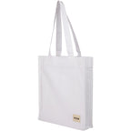 FEED Gusseted Organic Cotton Book Tote Transfer - White - Left Angle