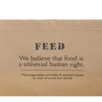 FEED Large Organic Market Tote with Three Pockets Embroidery - Natural - Detail 2