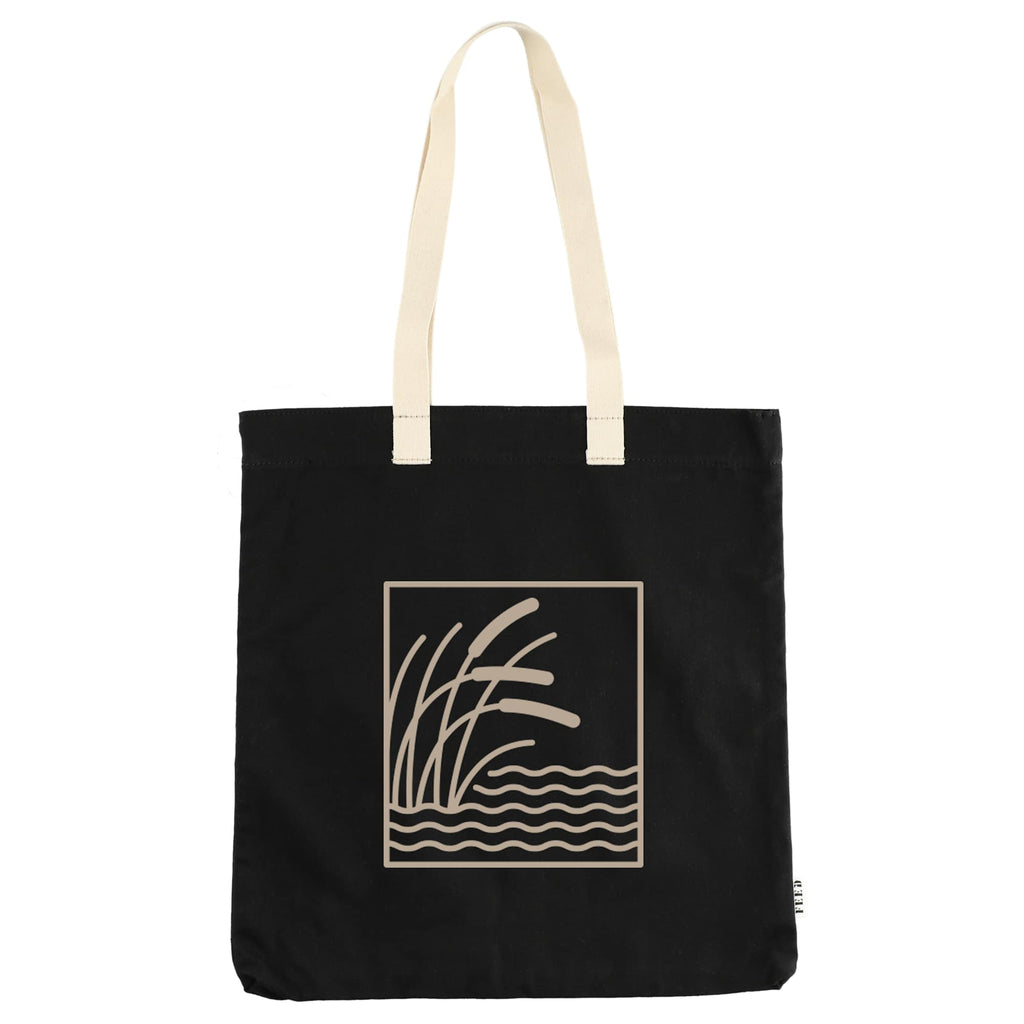 FEED Organic Convention Tote with Pen Loop Embroidery - Black - Front