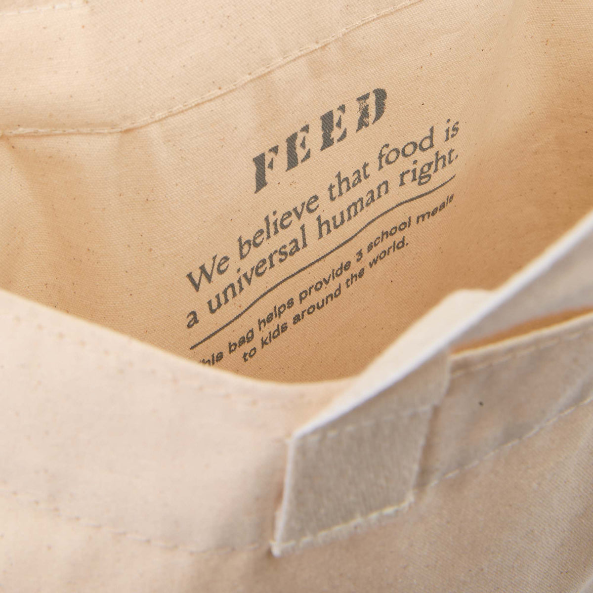 FEED Organic Convention Tote with Pen Loop Embroidery - Natural - Detail 2