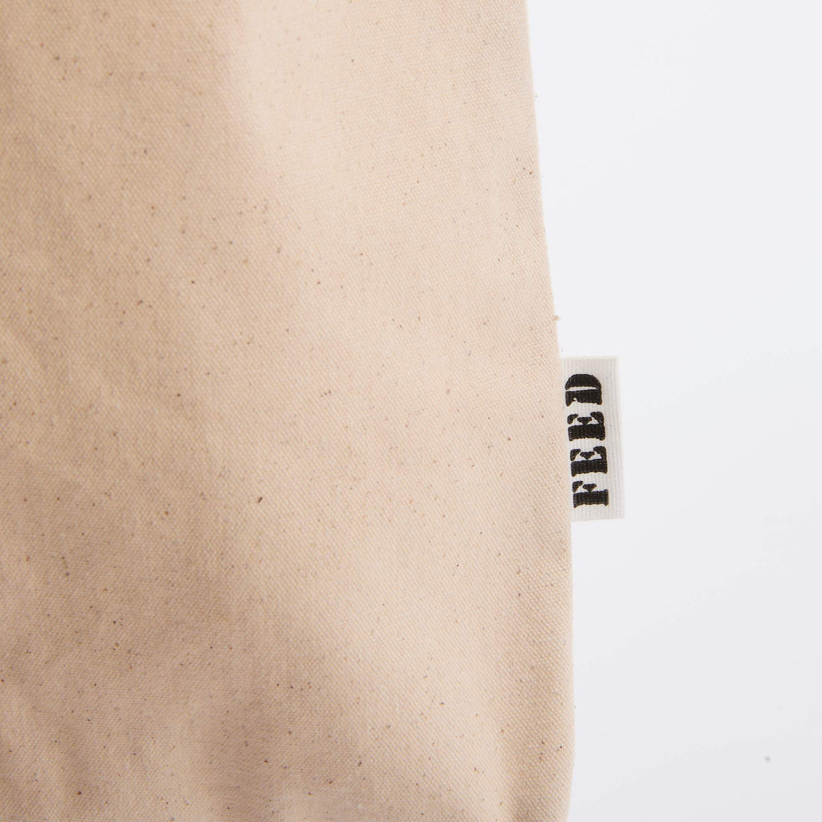 FEED Organic Convention Tote with Pen Loop Embroidery - Natural - Detail