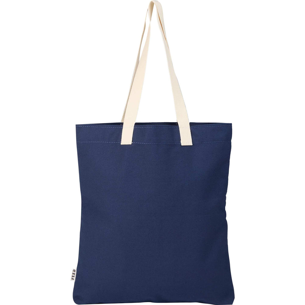 FEED Organic Convention Tote with Pen Loop Embroidery - Navy - Back