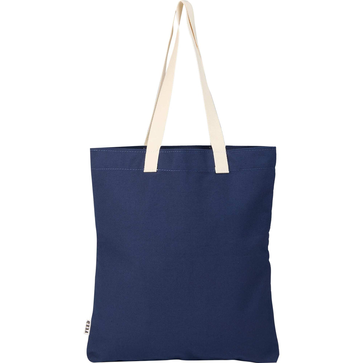FEED Organic Convention Tote with Pen Loop Embroidery - Navy - Back