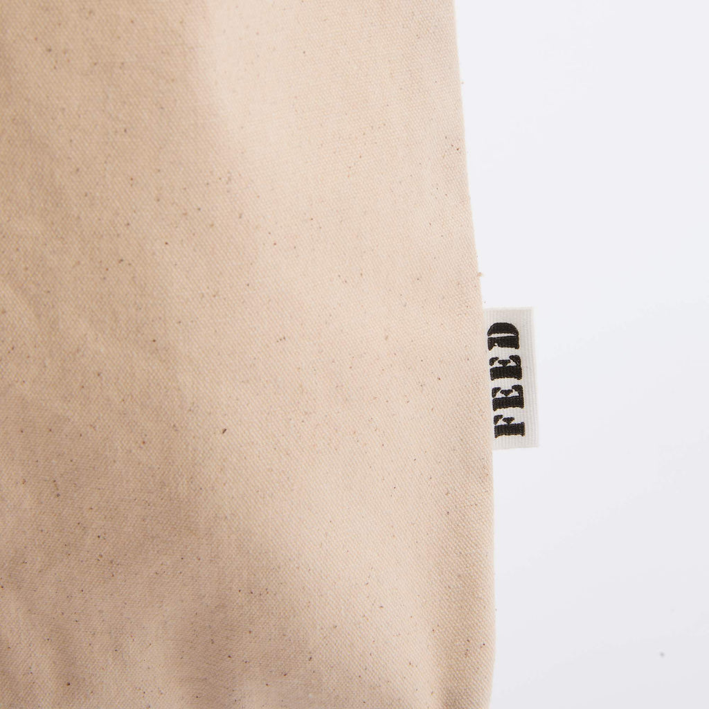 FEED Organic Convention Tote with Pen Loop Transfer - Natural - Detail