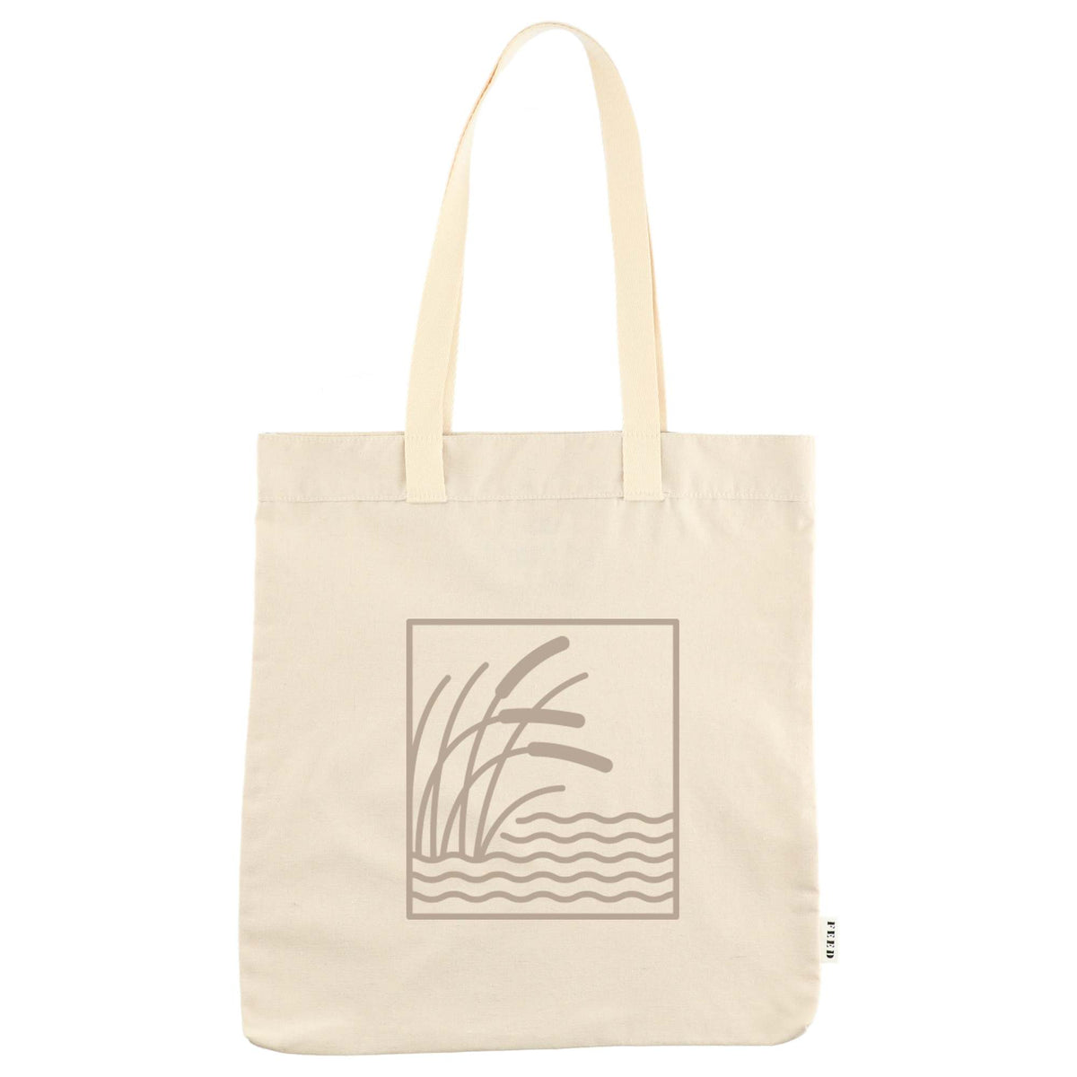 FEED Organic Convention Tote with Pen Loop Transfer - Natural - Front 2