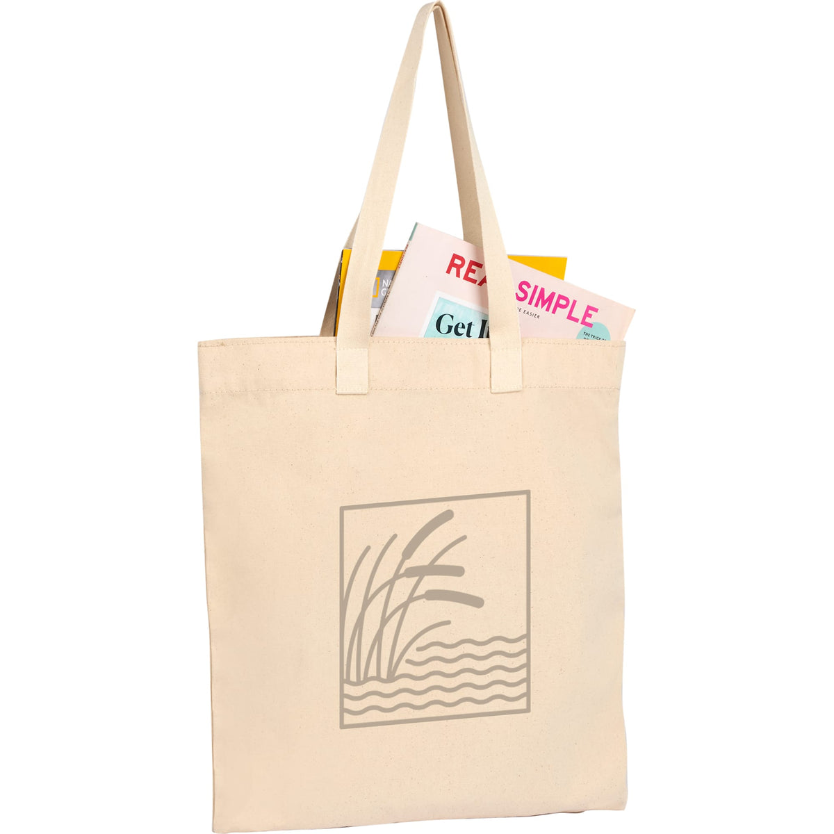 FEED Organic Convention Tote with Pen Loop Transfer - Natural - Propped