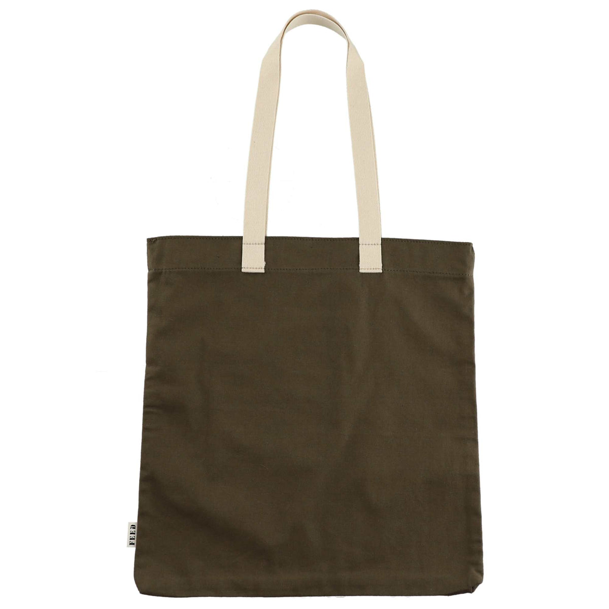 FEED Organic Convention Tote with Pen Loop Transfer - Olive - Back