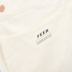 FEED Organic Cotton Tote with Copper Rivets Embroidery - White - Detail 2
