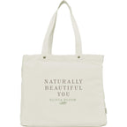 FEED Organic Cotton Tote with Copper Rivets Embroidery - White - Front