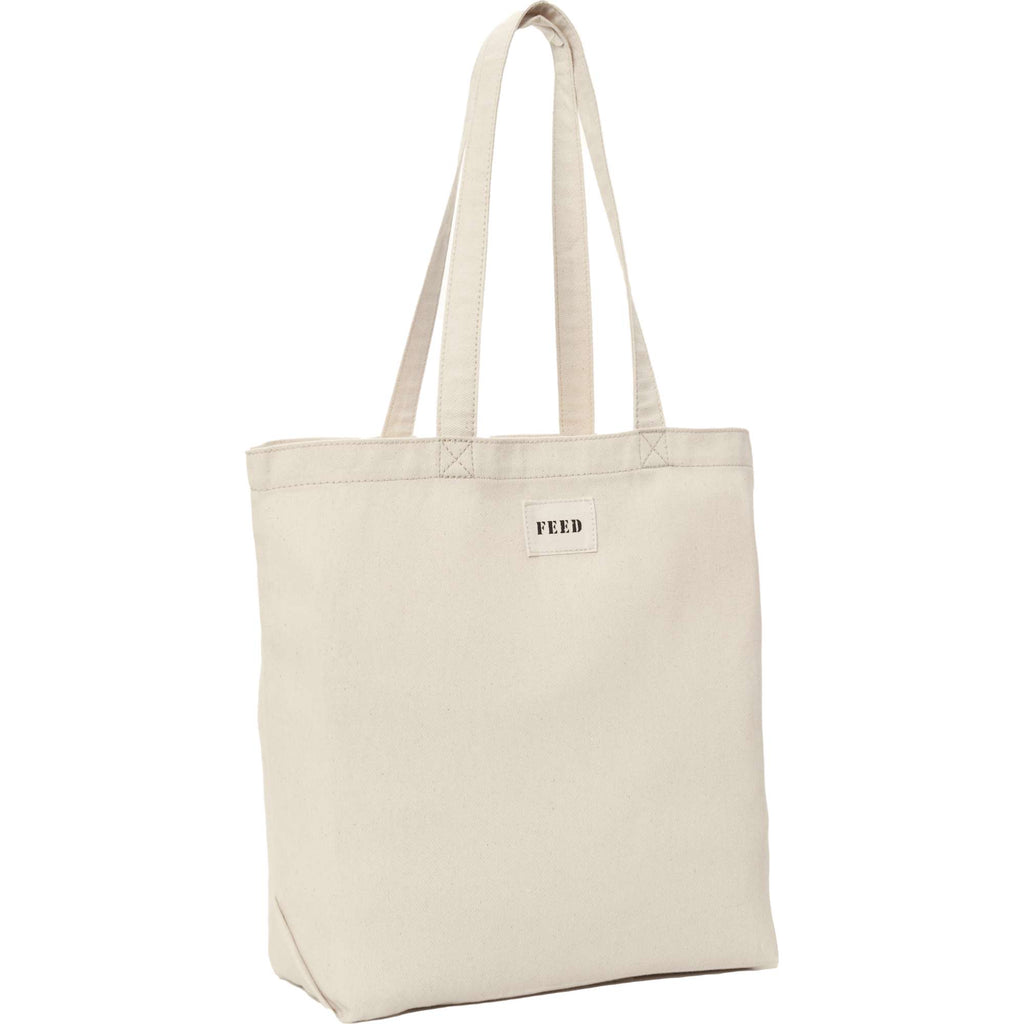 FEED Organic Shopper Tote, 8 oz Embroidery - Natural - Right Angle